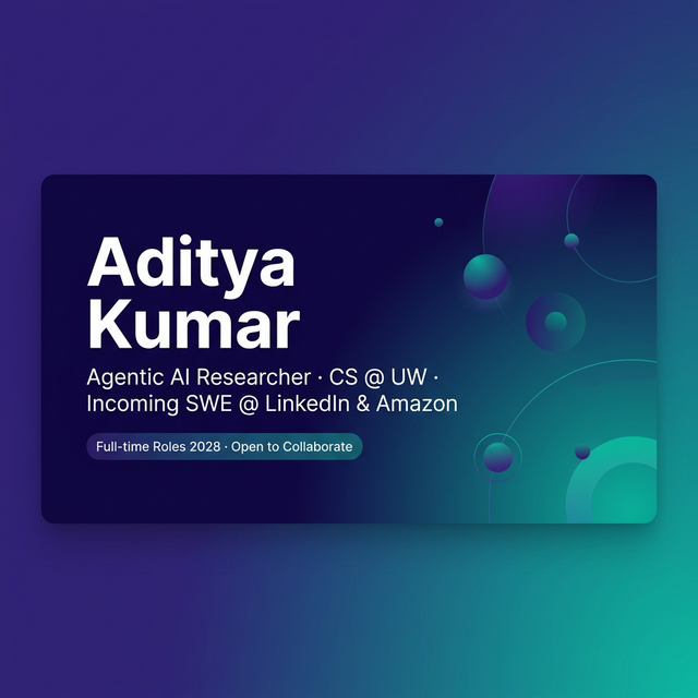Aditya Kumar | Agentic AI Researcher & Software Engineer